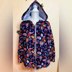 D🪁Levi’s Jacket Colorful Hooded Zipper And Snaps Size M Cinched Waist